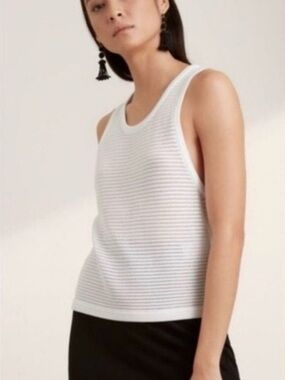 Aritzia Babaton Alrik Ribbed Offwhite Knit Tank